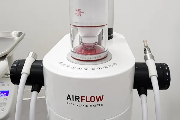 EMS Guided Biofilm Therapy machine used for advanced, comfortable dental cleanings.